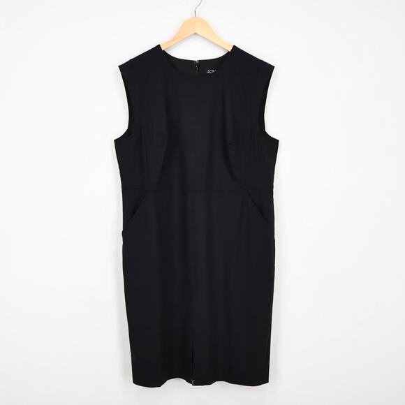 J.Crew Resume Dress Italian Wool Blend Black Size 18 NWT - Picture 2 of 9